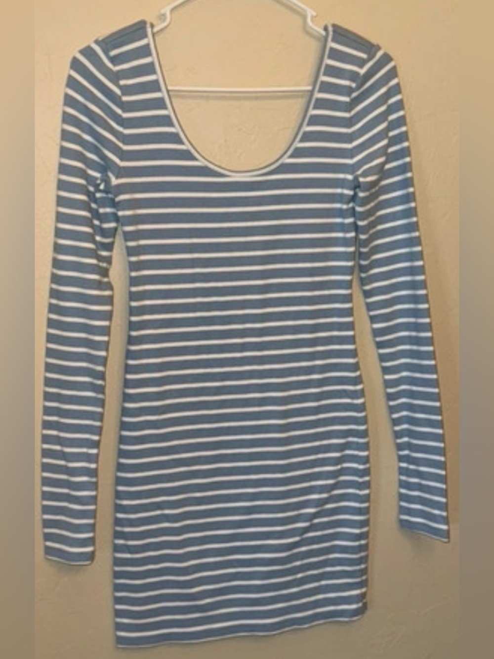 American Eagle Outfitters Blue & White Striped Long Sleeve Dress
